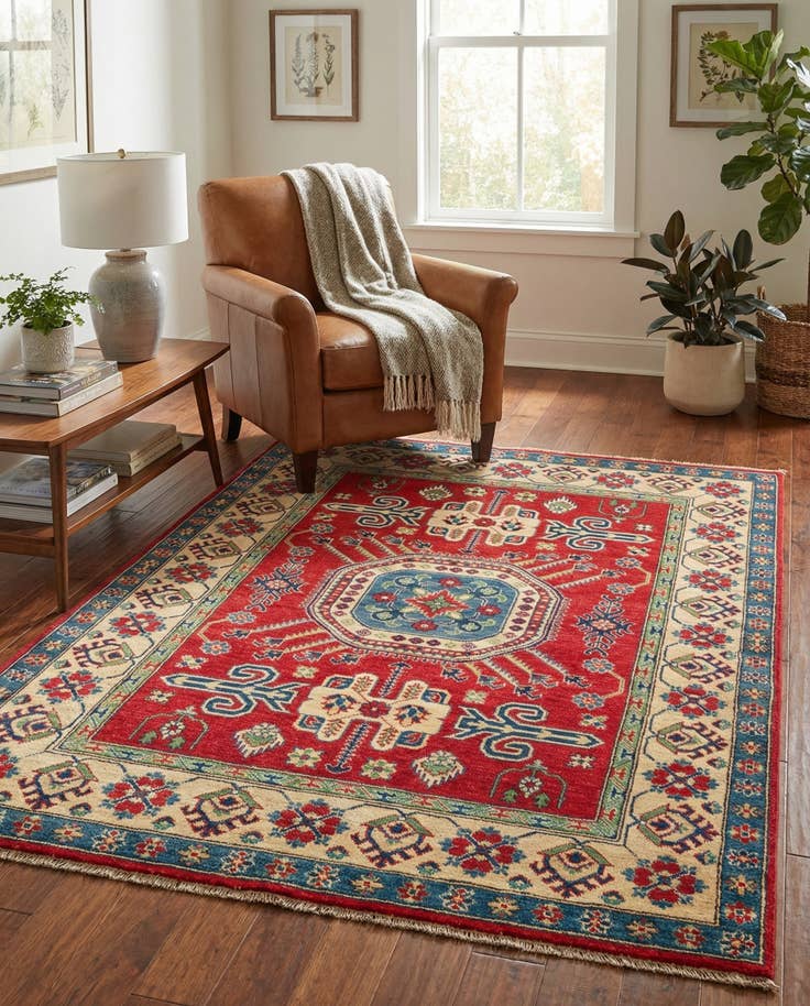 Detail image of 5' x 6' 10 Hand Knotted Kazak Rug