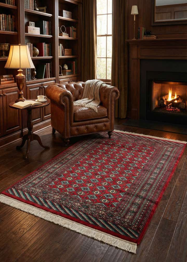 4' 2 x 5' 11 Hand Knotted Bokhara Oriental Wool Rug