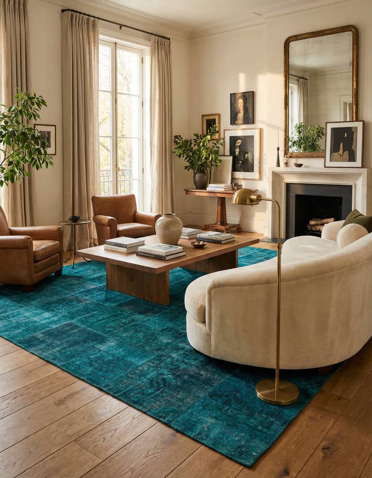 Detail image of 9' 10 x 9' 11  Hand Knotted Ultra Vintage Persian Wool Square Rug