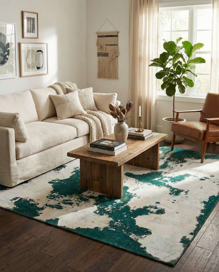 6' 8 x 7' 3 Hand Knotted Ultra Vintage Persian Wool Square Rug