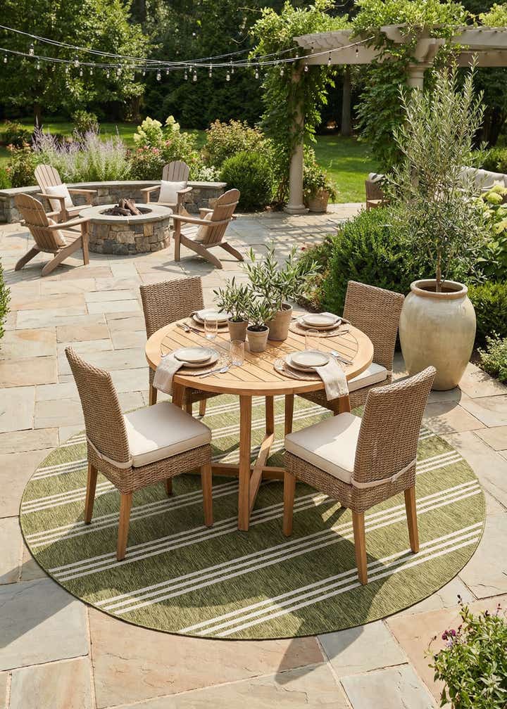 10' 8 x 10' 8 Easy-Clean Jill Zarin Anguilla Indoor / Outdoor Round Rug