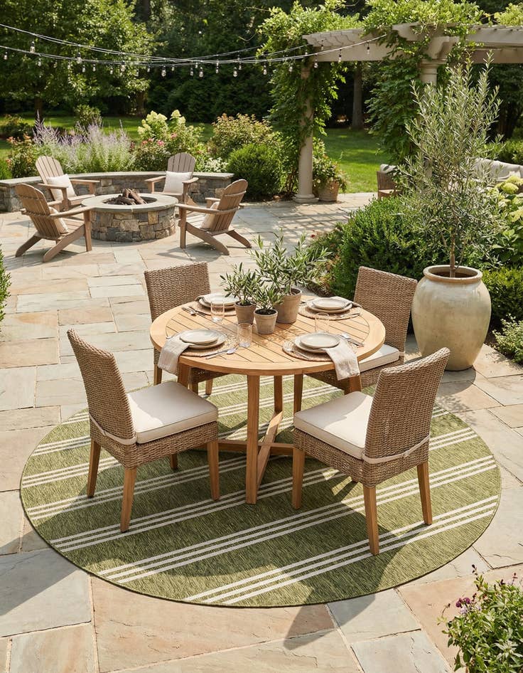 Detail image of 10' 8 x 10' 8 Easy-Clean Jill Zarin Anguilla Indoor / Outdoor Round Rug