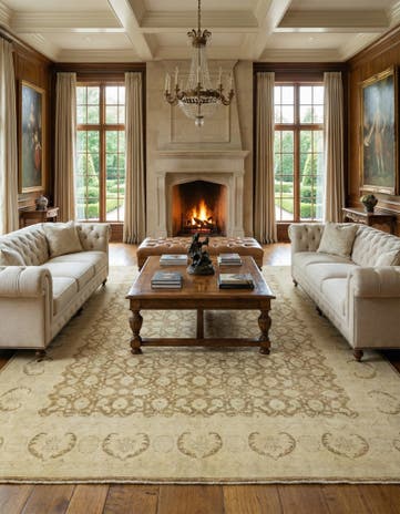 13' 2 x 17' 7 Hand Knotted Peshawar Ziegler Rug