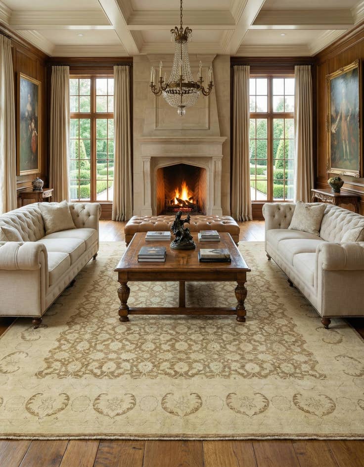 Detail image of 13' 2 x 17' 7  Hand Knotted Peshawar Ziegler Rug