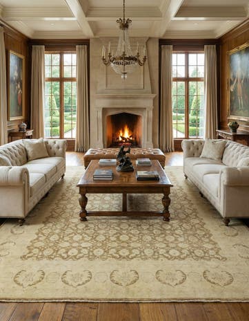 13' 2 x 17' 7 Hand Knotted Peshawar Ziegler Rug