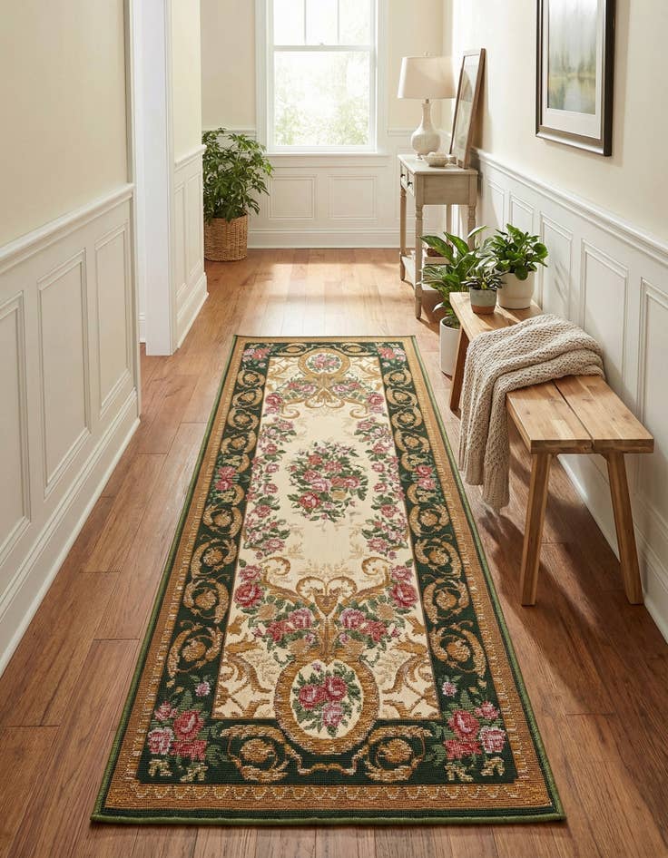 Detail image of 2' x 5'  Washable Traditional Indoor / Outdoor Runner Rug