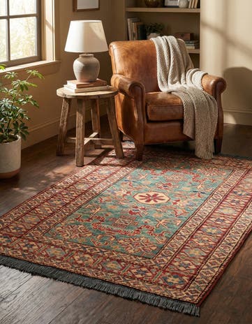 3' 3 x 4' 11 Hand Knotted Kazak Wool Rug