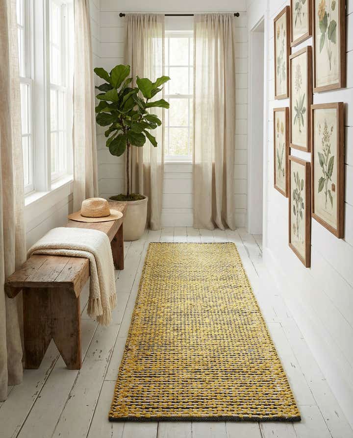 2' x 6' 1 Hand Woven Seaside Pearl Jute Runner Rug