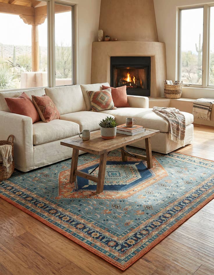 Detail image of  10' x 10'  Washable Baja Indoor / Outdoor Square Rug