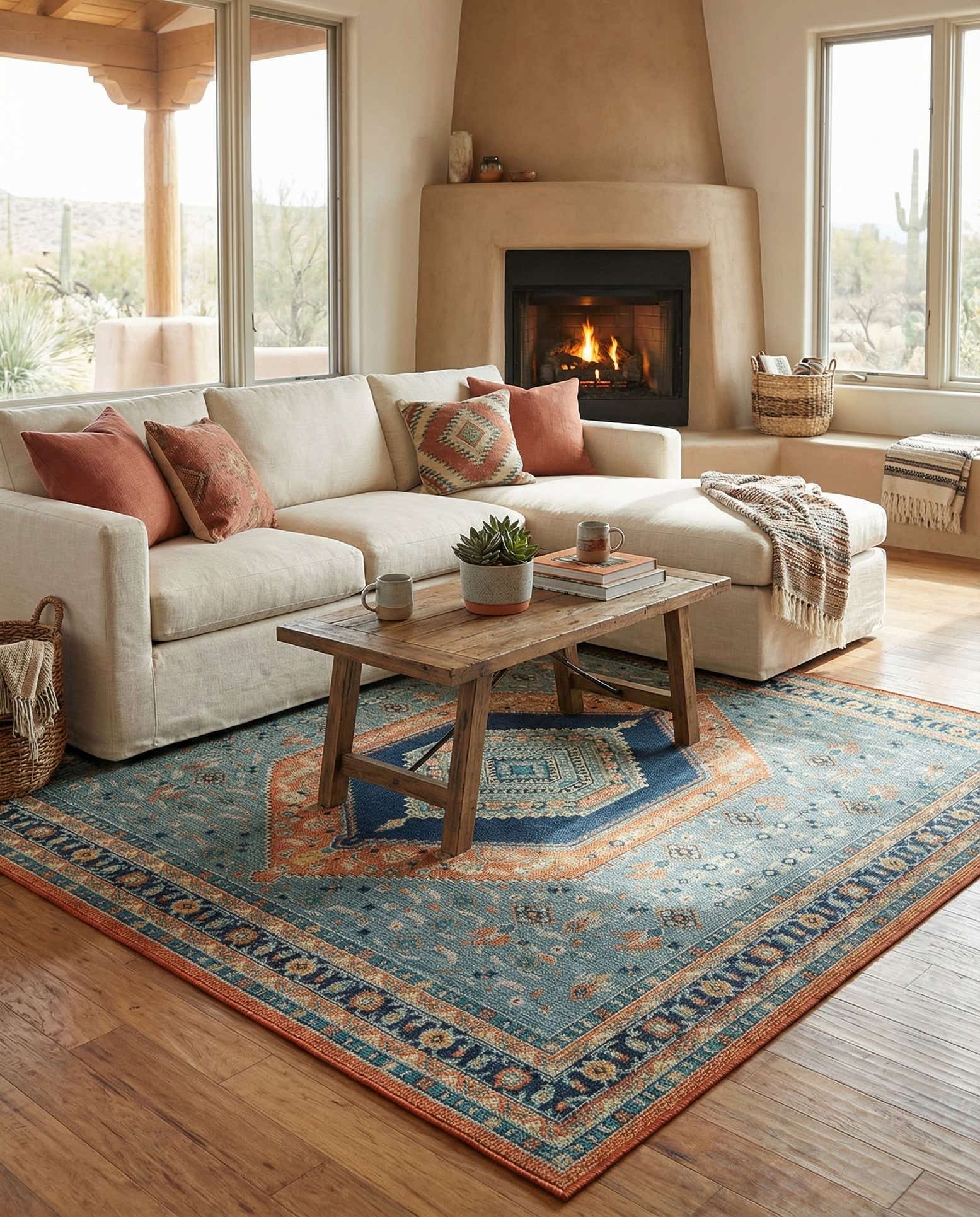 10' x 10' Easy-Clean Baja Indoor / Outdoor Square Rug
