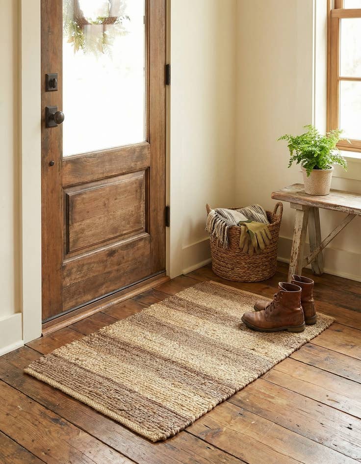 Detail image of 2' 2 x 3' 1  Hand Braided Jute Rug
