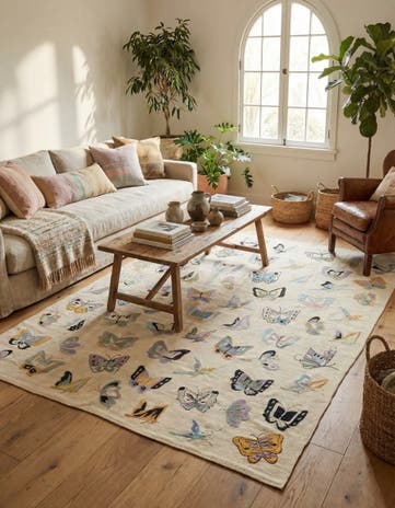 5' 9 x 7' 9 Hand Woven Kilim Suzani Wool Rug