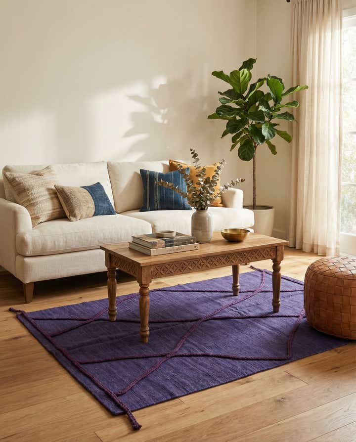 3' 5 x 5' Hand Knotted Moroccan Wool Rug