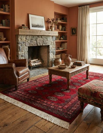 4' 2 x 6' Hand Knotted Torkaman Persian Wool Rug