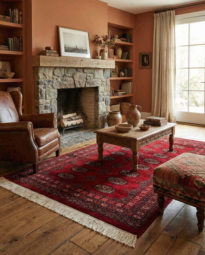 4' 2 x 6' Hand Knotted Torkaman Persian Wool Rug