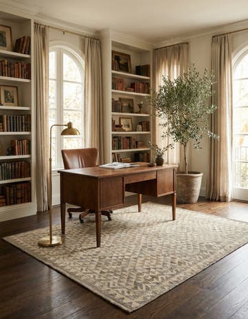 5' 5 x 6' 10 Hand Woven Kilim Maymana Wool Rug
