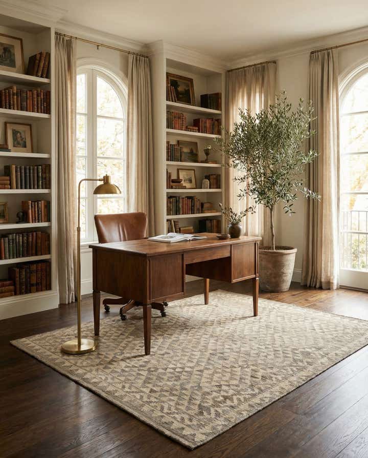 5' 5 x 6' 10 Hand Woven Kilim Maymana Wool Rug