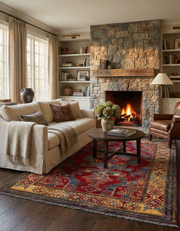 5' 1 x 7' 4 Hand Knotted Kazak Wool Rug