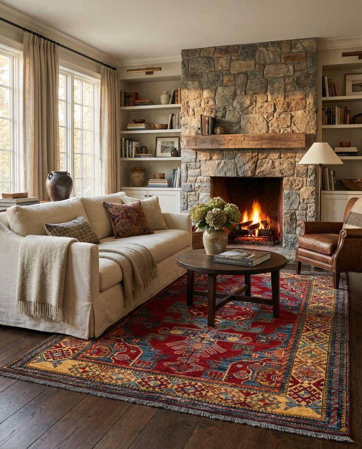 Detail image of 5' 1 x 7' 4 Hand Knotted Kazak Wool Rug