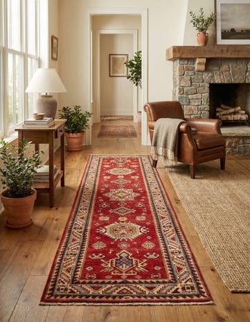 2' 8 x 9' 8 Hand Knotted Kazak Runner Rug