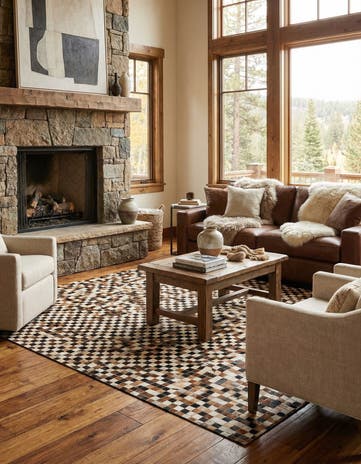 5' 5 x 7' 6 Cowhide Stocks Rug