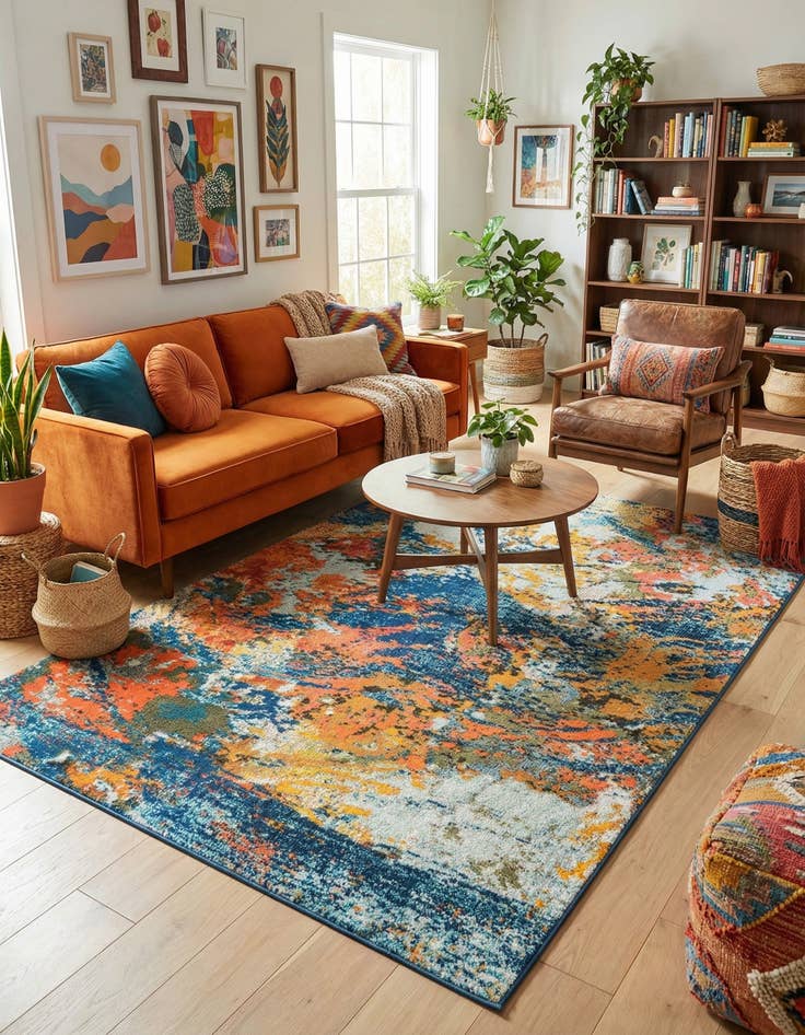 Detail image of 4' x 6'  Washable Vivid Rug