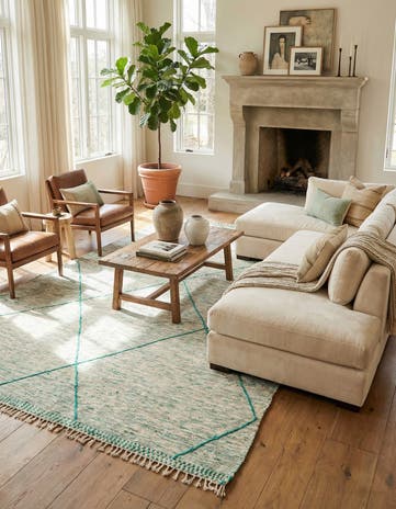 8' 10 x 12' 9 Hand Knotted Moroccan Wool Rug