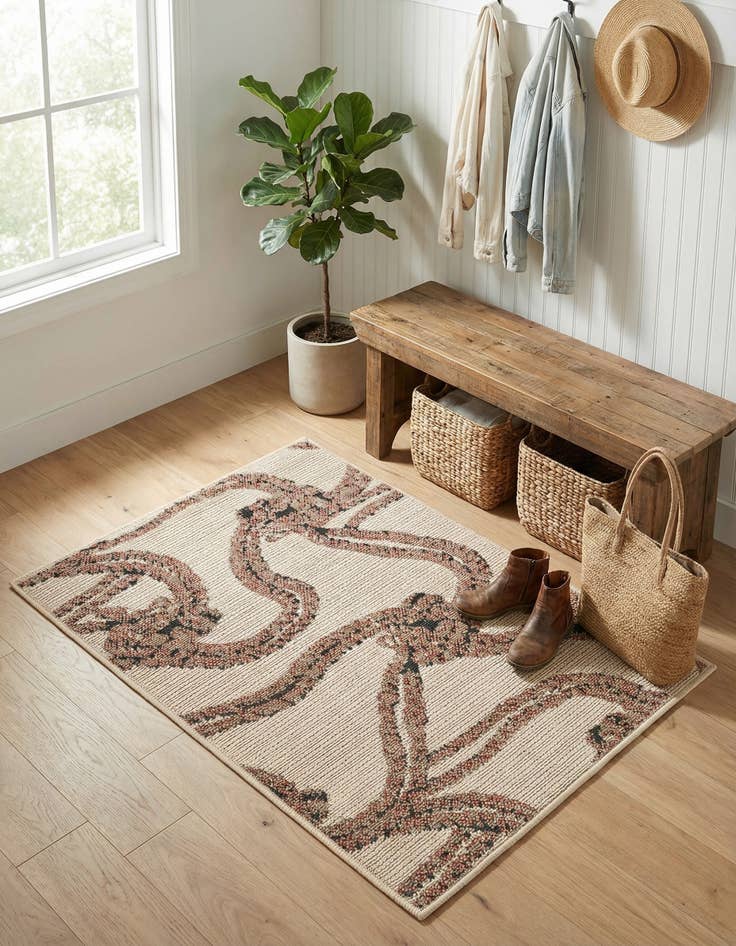 Detail image of 2' x 3'  Washable Coastal Indoor / Outdoor Rug