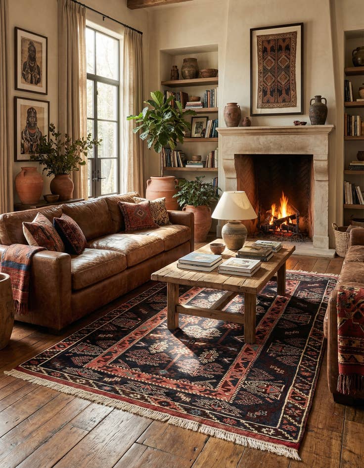 Detail image of  4' x 6' 3  Hand Knotted Shiraz Persian Wool Rug