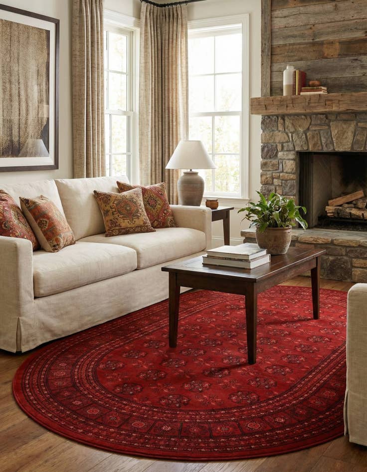 Detail image of 5' 3 x 8' Bokhara Oval Rug