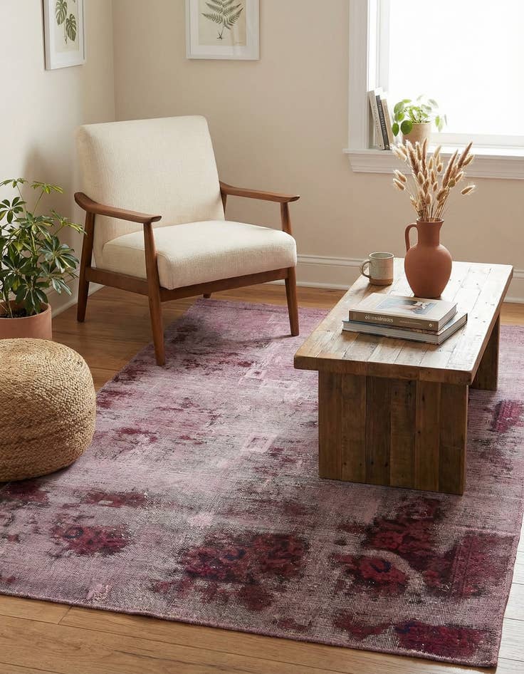 Detail image of 4' 8 x 6' 4  Hand Knotted Ultra Vintage Persian Wool Rug