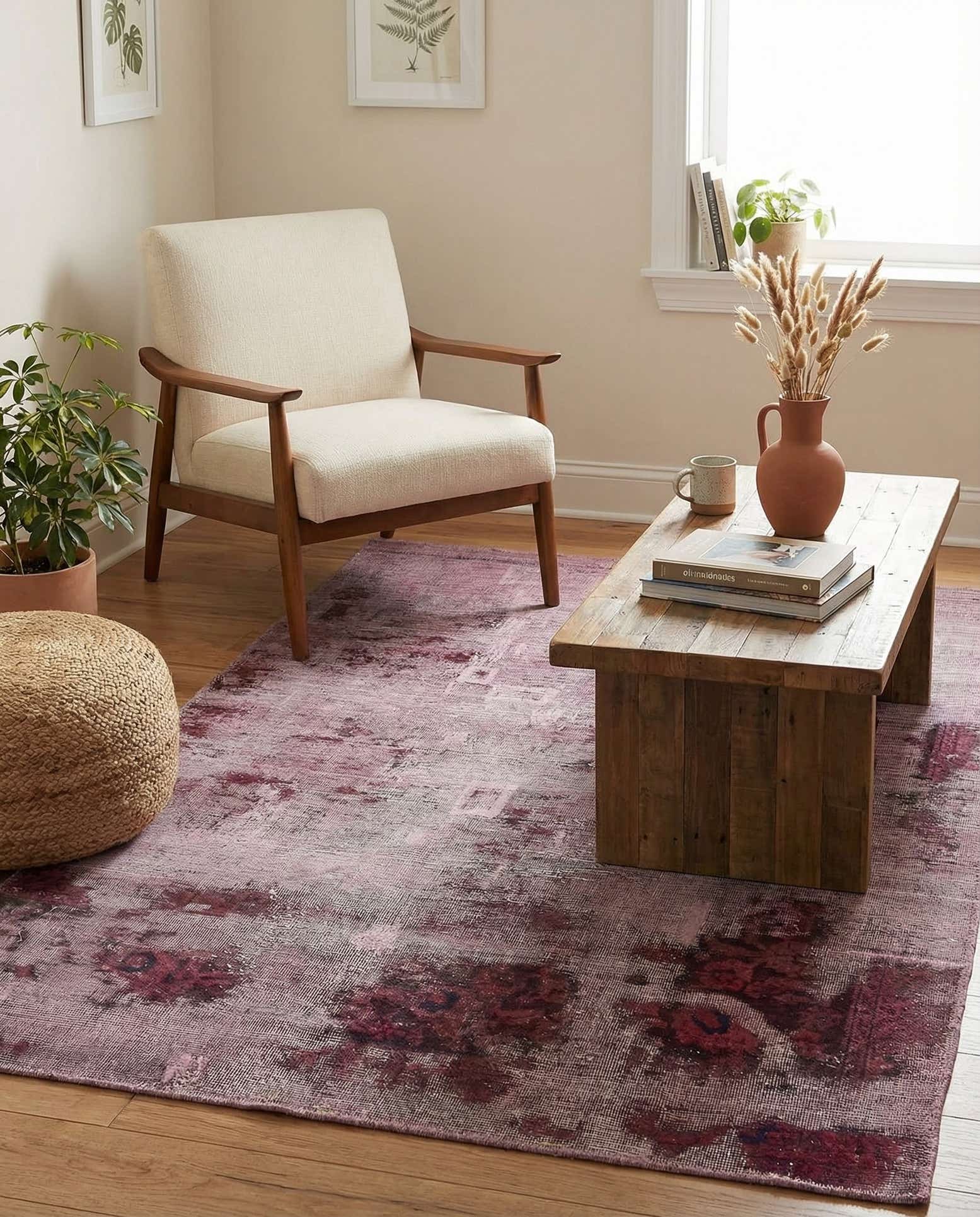 4' 8 x 6' 4 Hand Knotted Ultra Vintage Persian Wool Rug