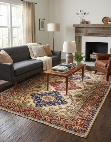 4' 9 x 6' 7 Hand Knotted Kazak Rug