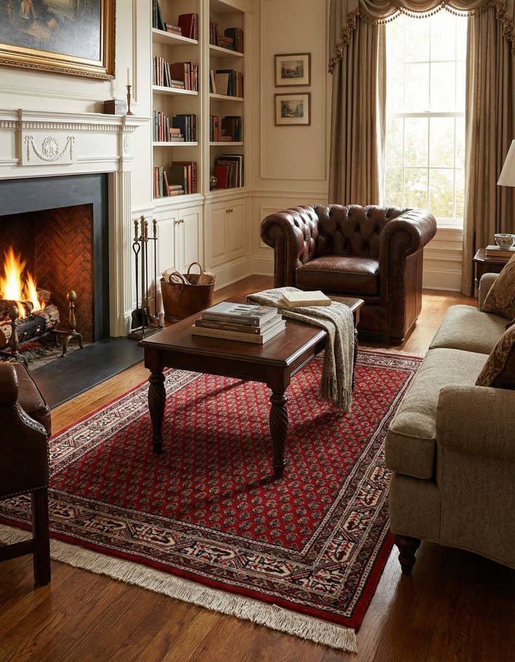 Detail image of  3' 2 x 5'  Hand Knotted Mir Wool Rug