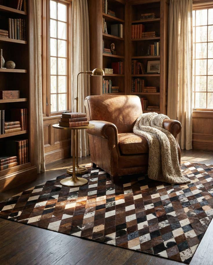 Detail image of 5' 9 x 8' Cowhide - Patchwork Rug
