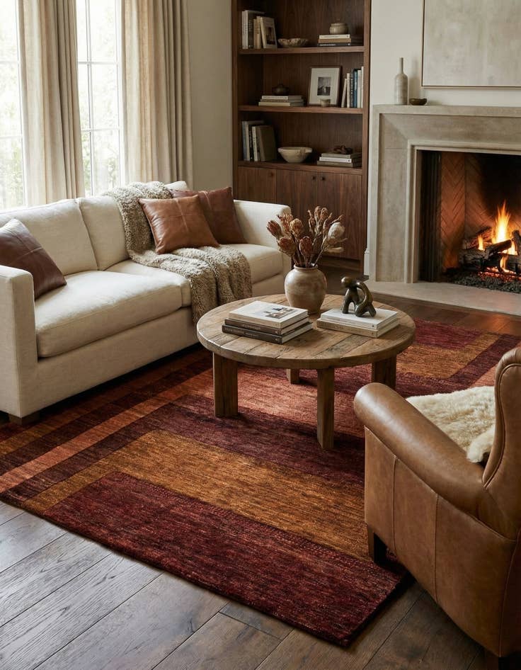 Detail image of 4' 10 x 6' 5 Juma Wool Rug