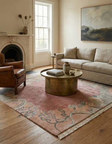 6' 7 x 6' 7 Hand Knotted Tibet Wool Square Rug