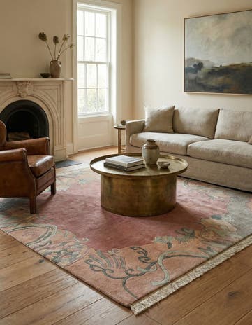 6' 7 x 6' 7 Hand Knotted Tibet Wool Square Rug