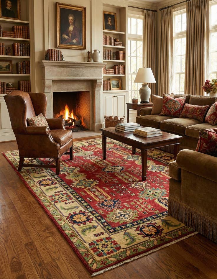 Detail image of  5' 6 x 8' 7  Hand Knotted Kazak Rug