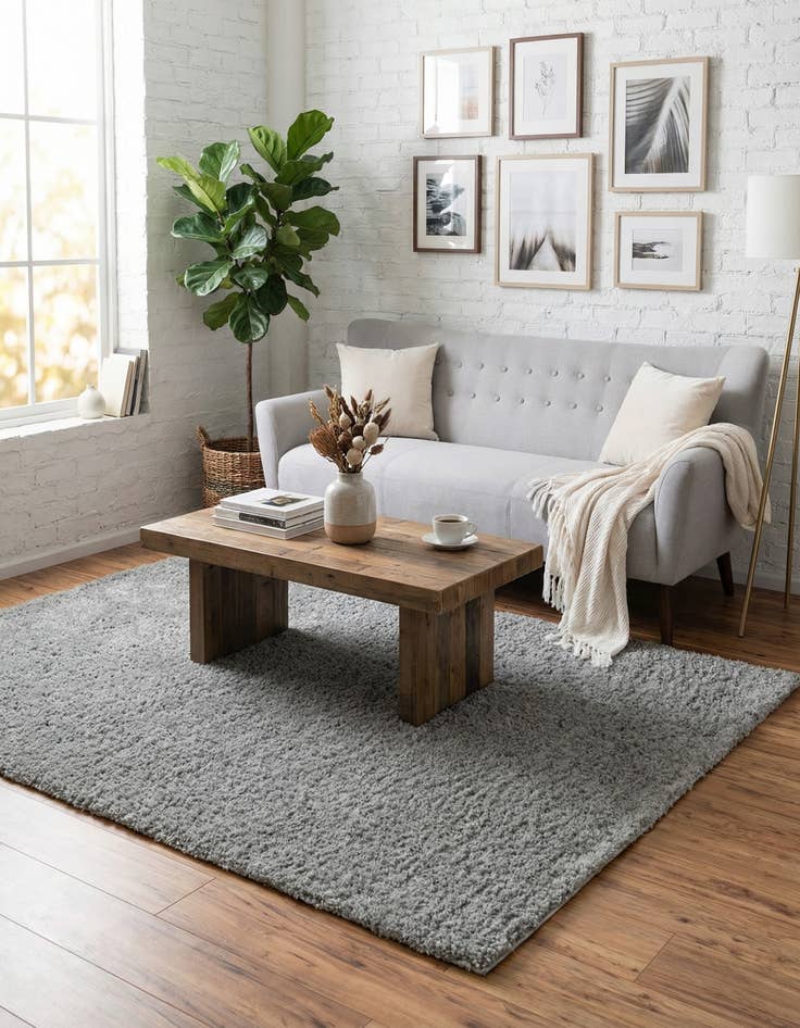 Detail image of  9' x 12' 2 Soft Solid Shag Rug