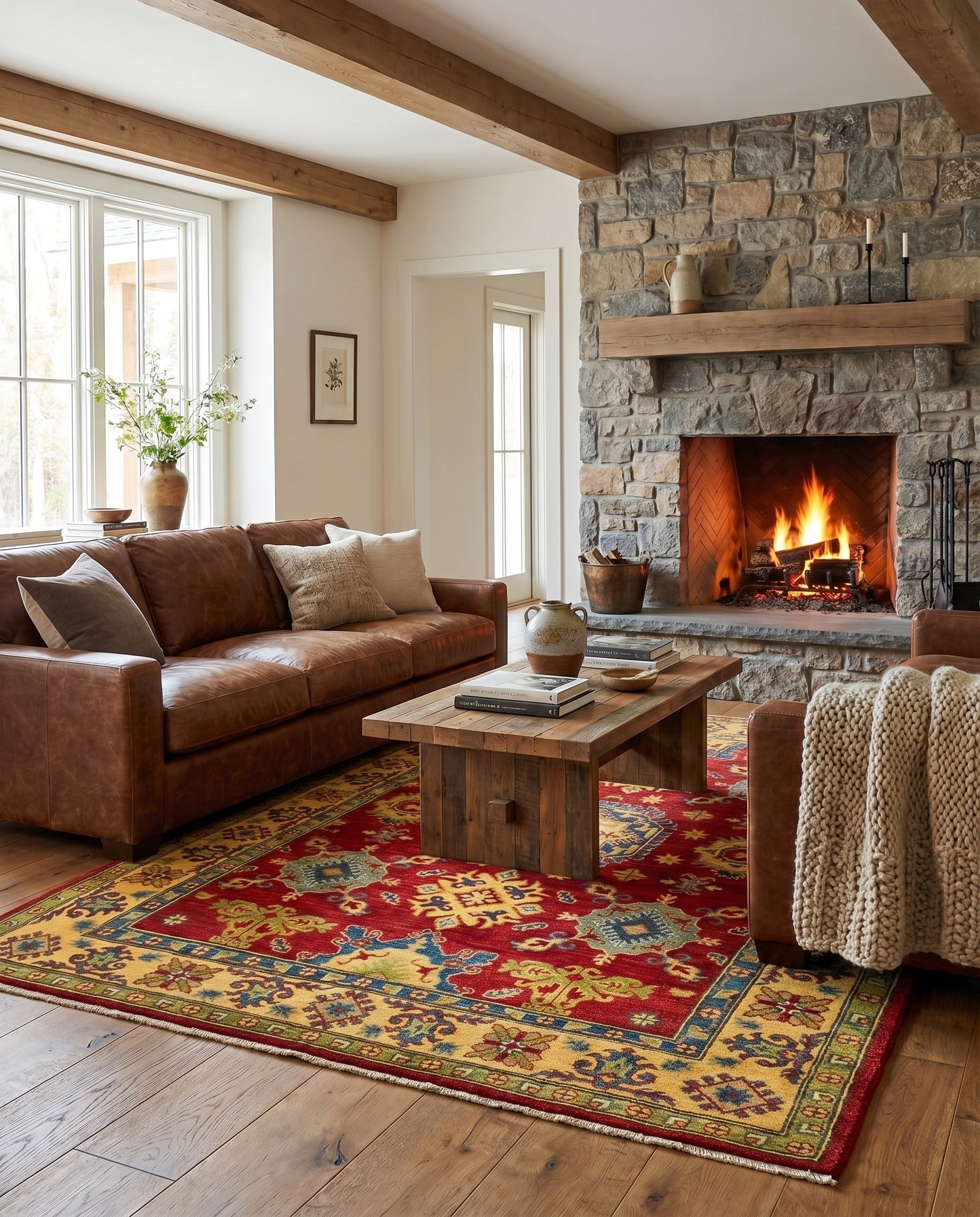 5' x 7' 2 Hand Knotted Kazak Rug
