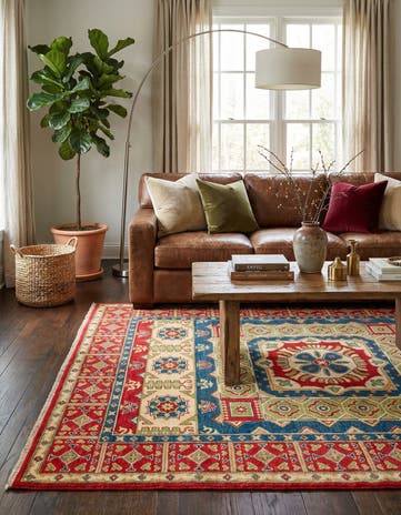 5' 5 x 8' Hand Knotted Kazak Rug