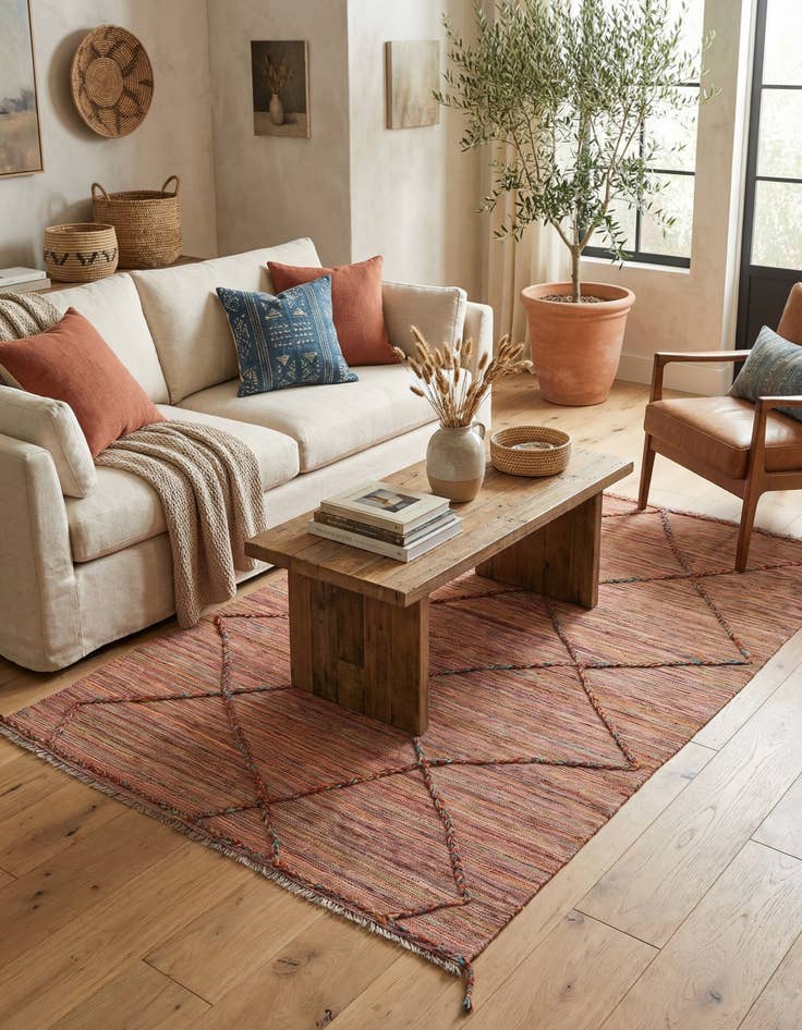 Detail image of 5' 3 x 8' Hand Knotted Moroccan Wool Rug