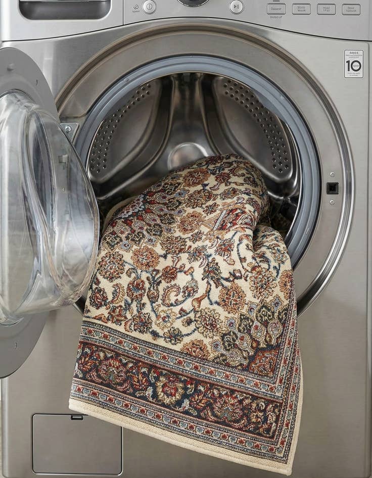 Detail image of 4' 1 x 6' 1  Washable Traditional Indoor / Outdoor Rug