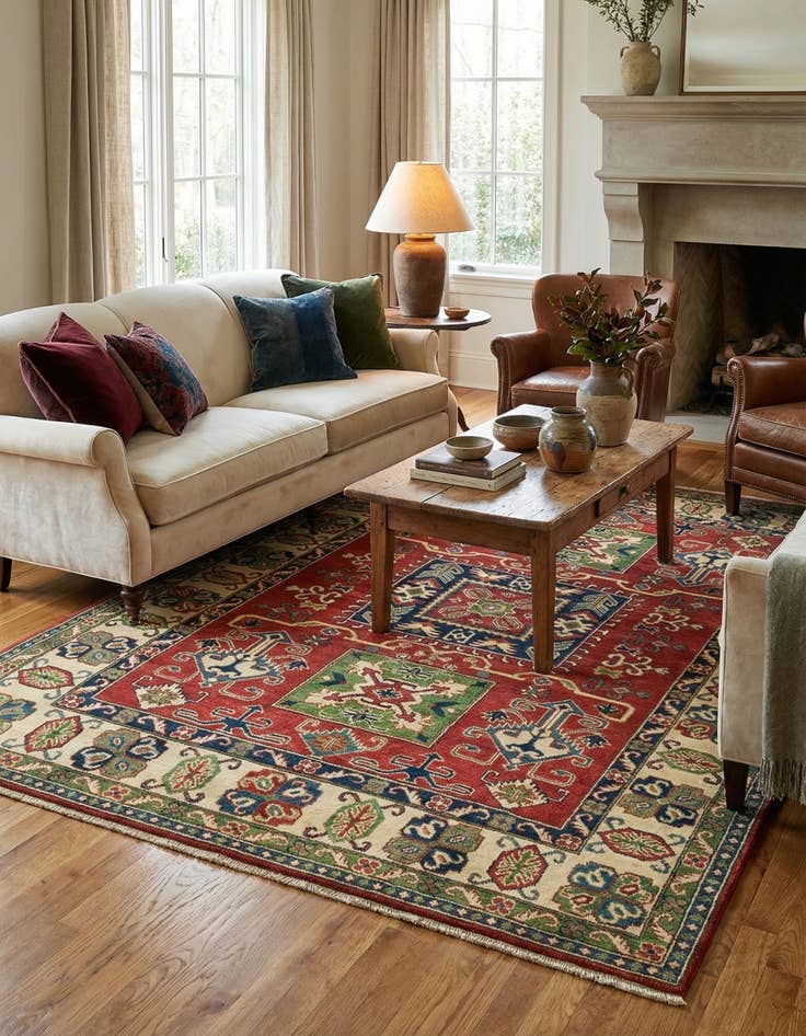 Detail image of 5' 7 x 7' 8  Hand Knotted Kazak Rug