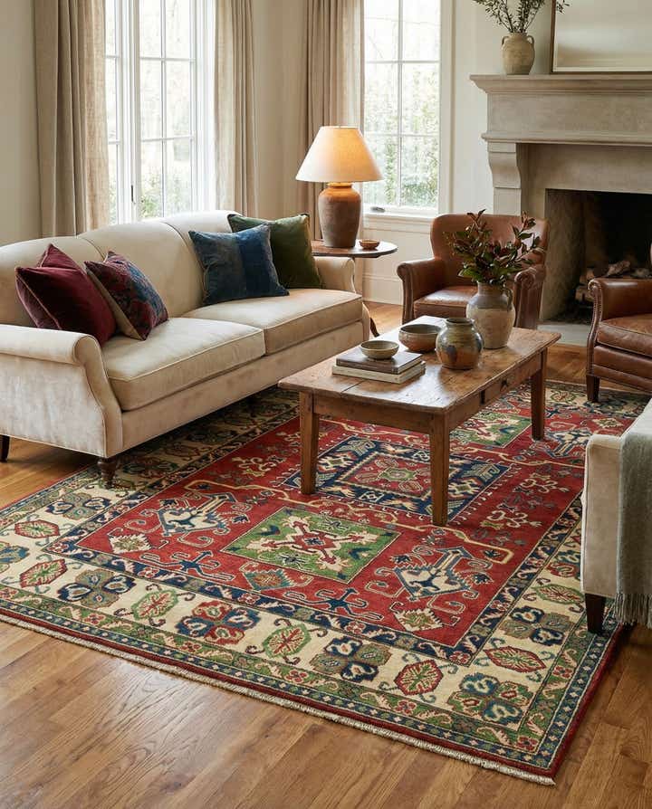 5' 7 x 7' 8 Hand Knotted Kazak Rug