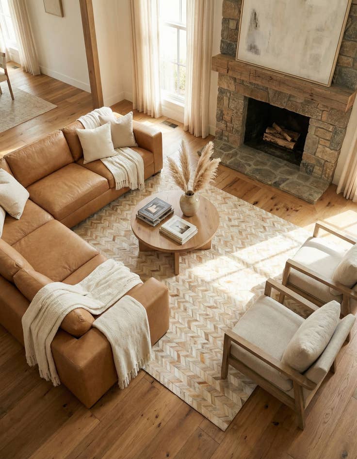 Detail image of 5' 1 x 7' 11 Cowhide Stocks Rug