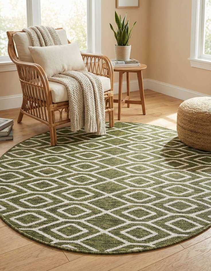 Detail image of 4' x 4'  Washable Jill Zarin Turks and Caicos Indoor / Outdoor Round Rug