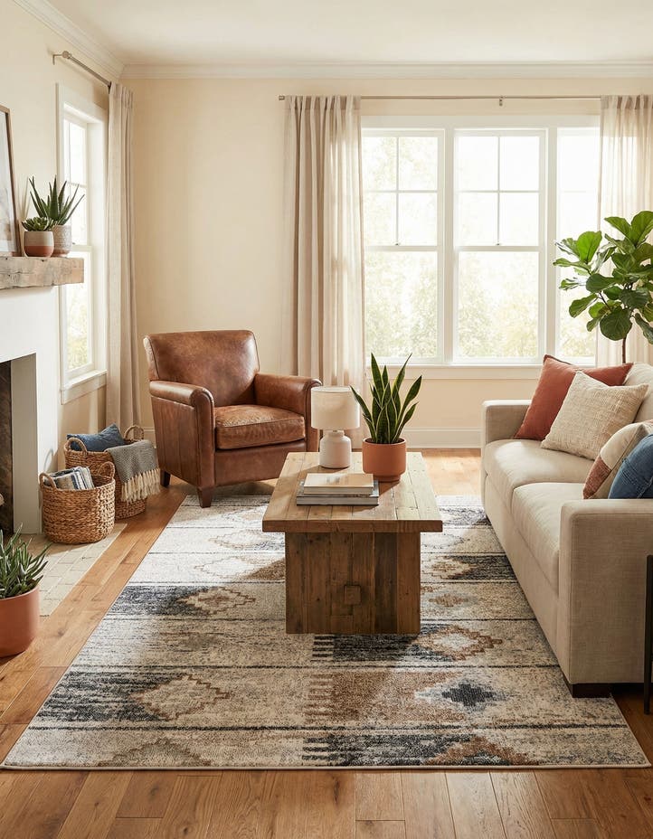 5' 3 x 8' Eco Southwestern Rug