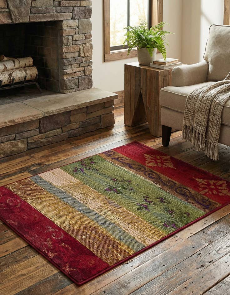 Detail image of  2' 2 x 3'  Washable Modern Indoor / Outdoor Rug